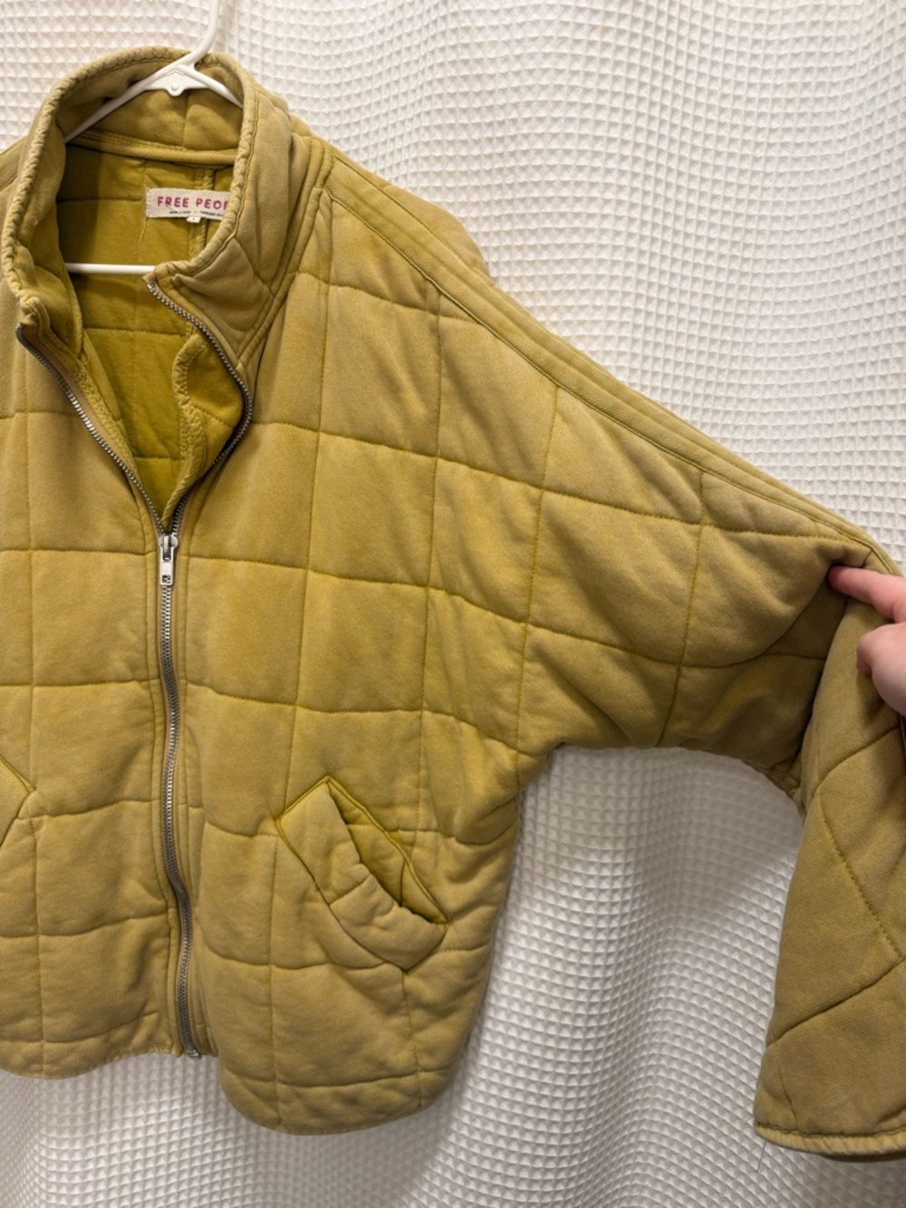 Free People Quilted Zip Jacket in Mustard - Picture 5 of 11